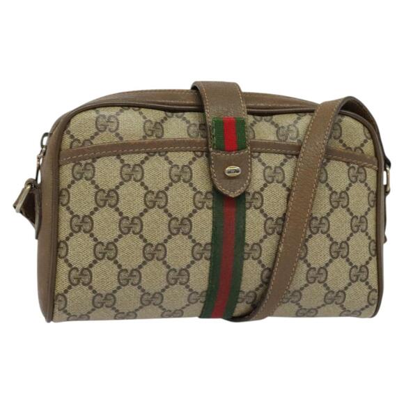GUCCI GG Supreme Web Sherry Line Shoulder Bag Pvc Beige 89 02 055 - Picture 1 of 16